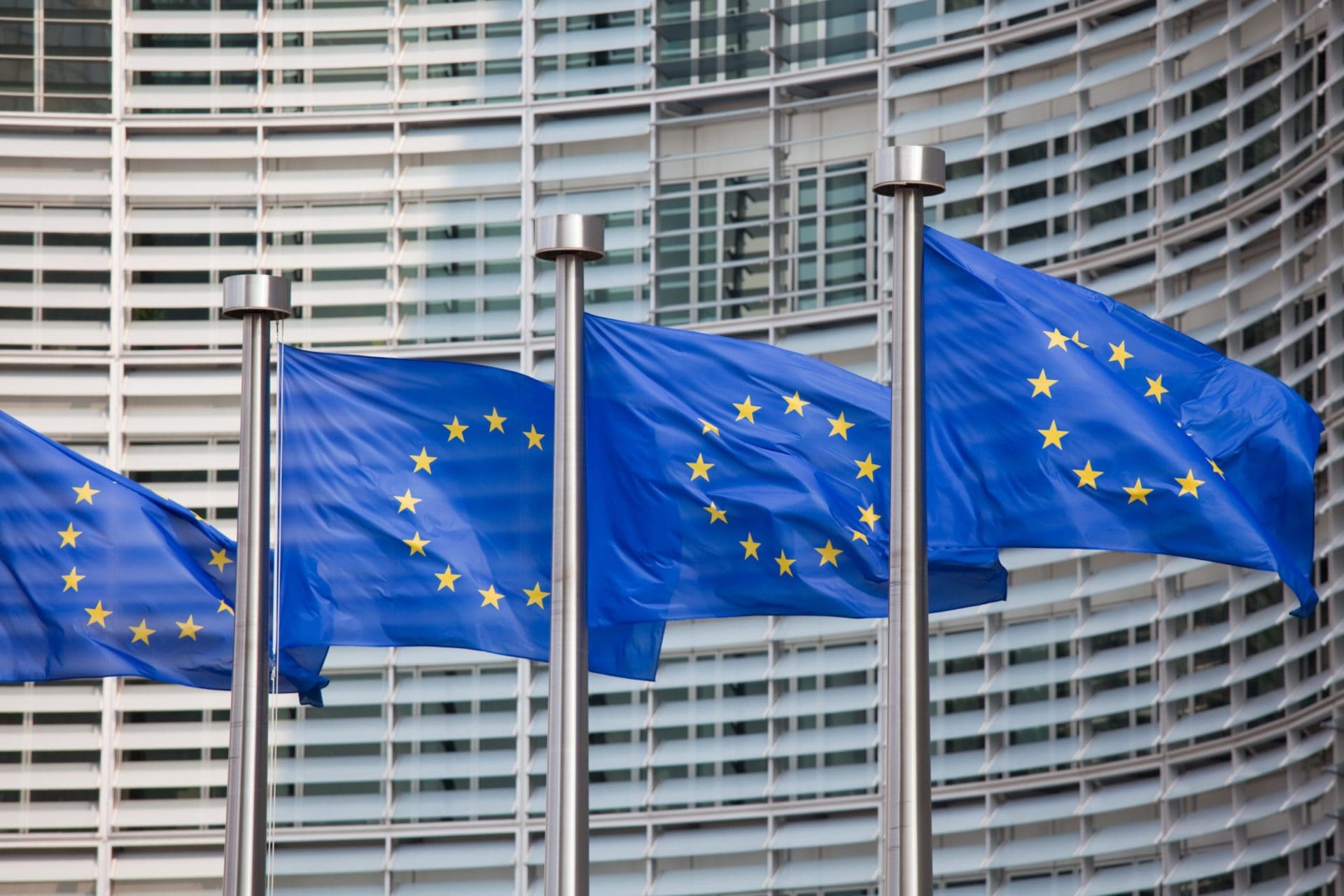 European,Flags,In,Front,Of,The,Berlaymont,Building,,Headquarters,Of