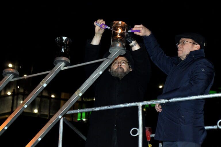 First Hanukkah Candle Lit in Budapest