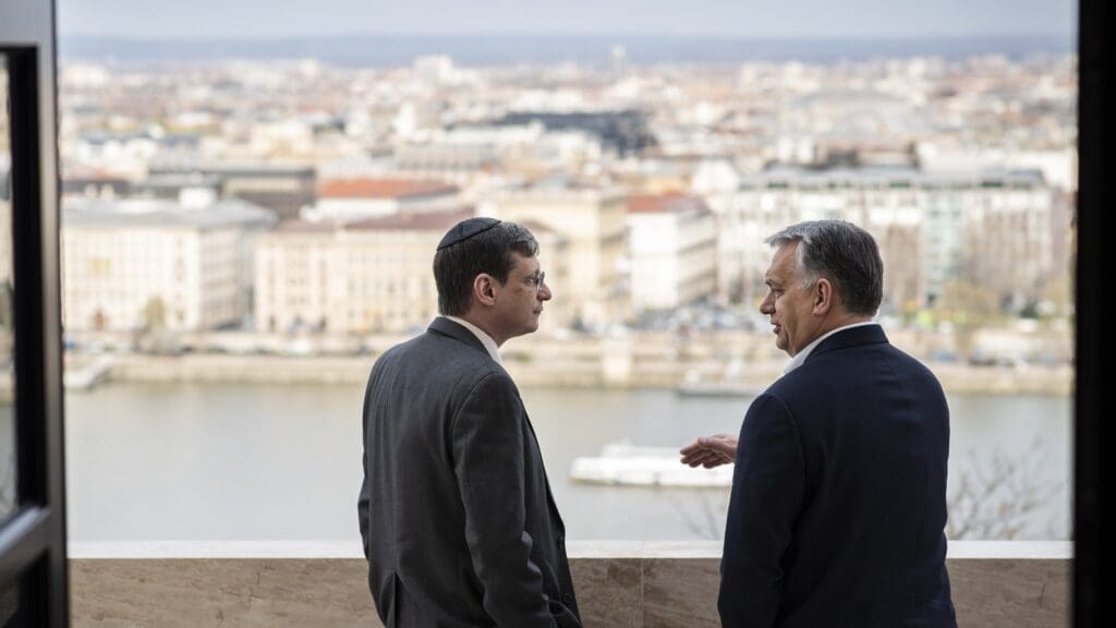 Yoram Hazony and Viktor Orbán on 25 March 2019 at the Carmelite Monastery.