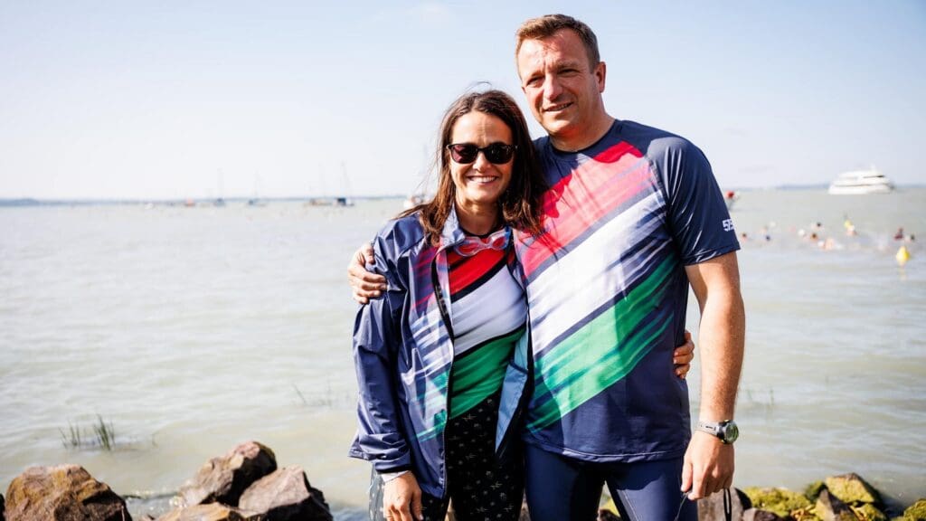 Katalin Novák Completes Lake Balaton Cross- Swimming With Husband and Body Guards