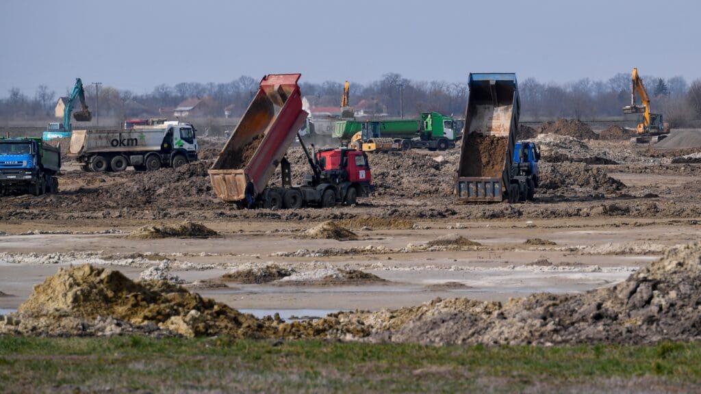 Site preparation work being carried out on the site of the future CATL battery factory.