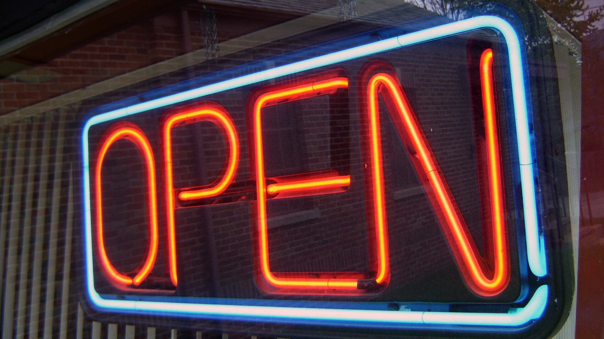 Neon open sign, illustration.