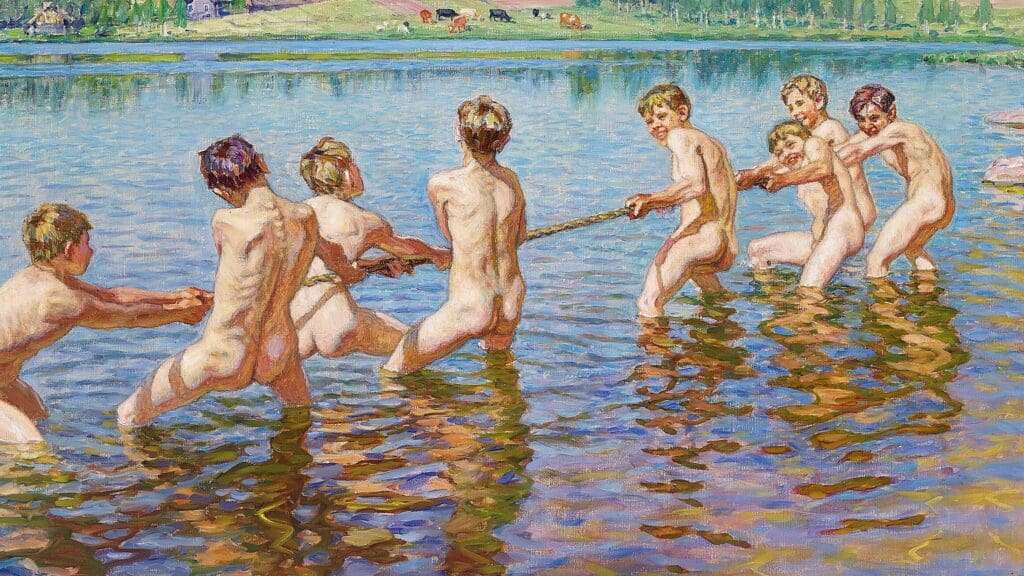 Tug of War by Nikolya Bogdanov-Belsky (1939).