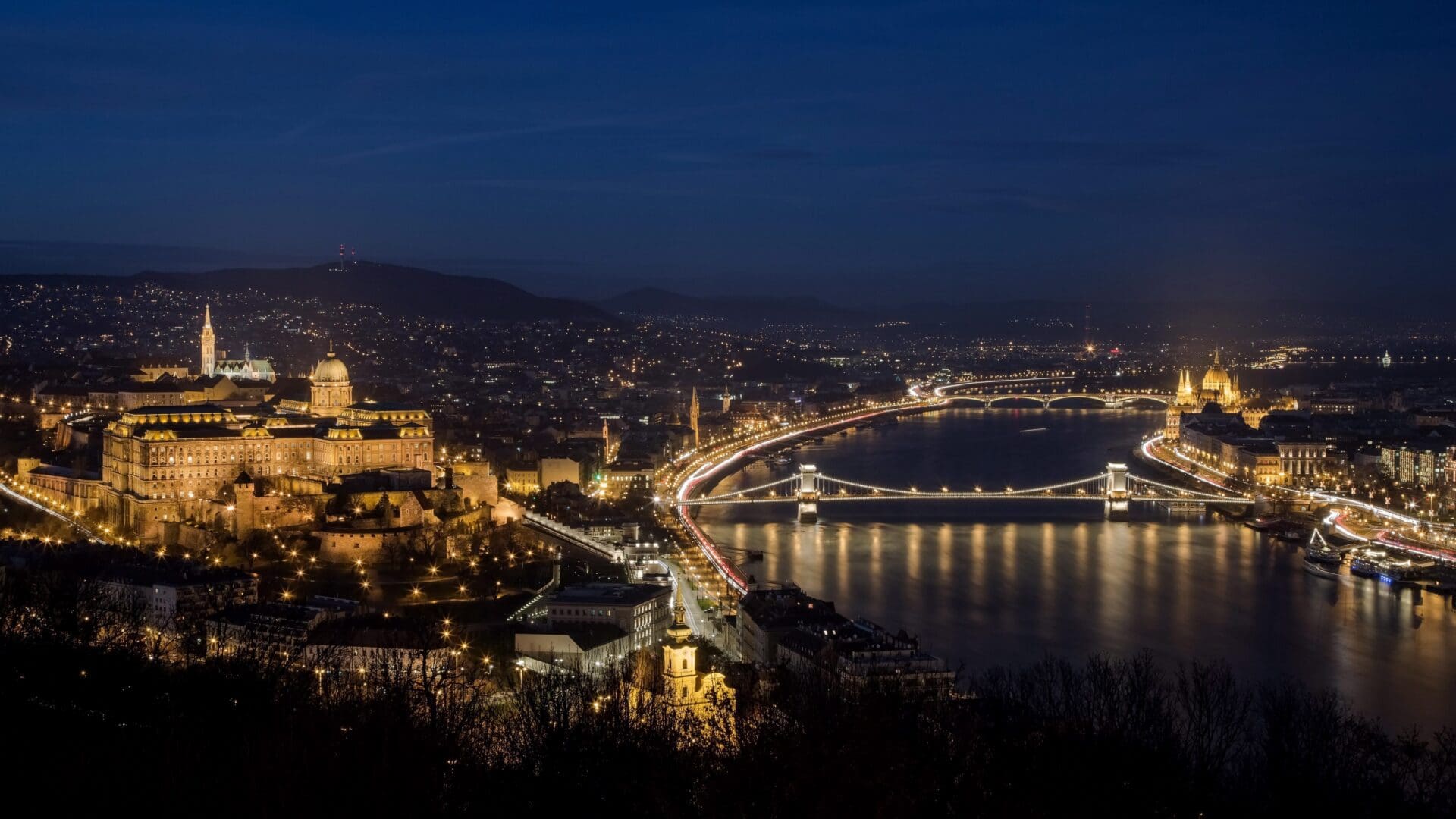 Buda Castle Hill Danube Chain Bridge St. Stephen Parliament