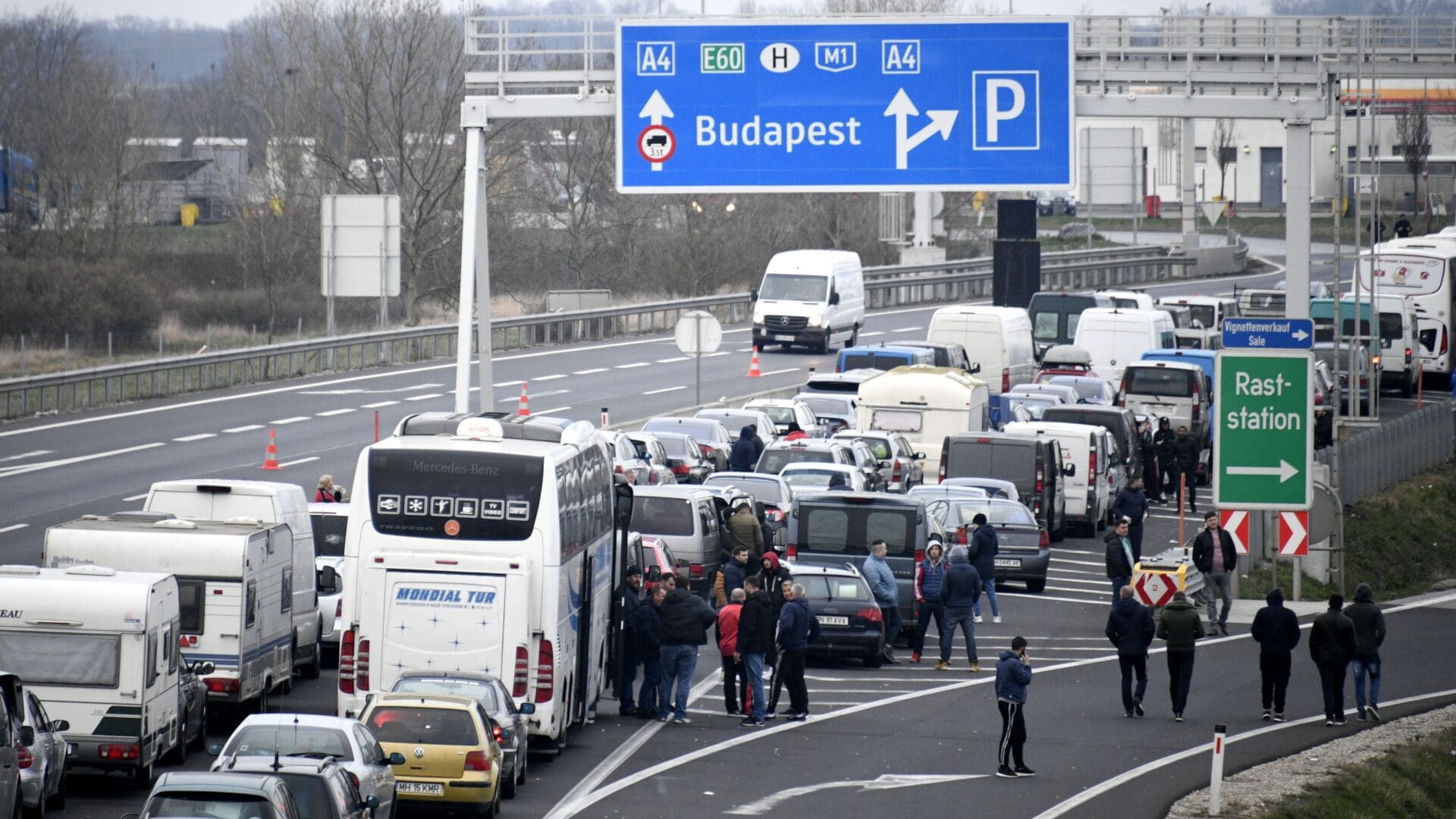 Austrian-Hungarian Border Crossing at Nickelsdorf