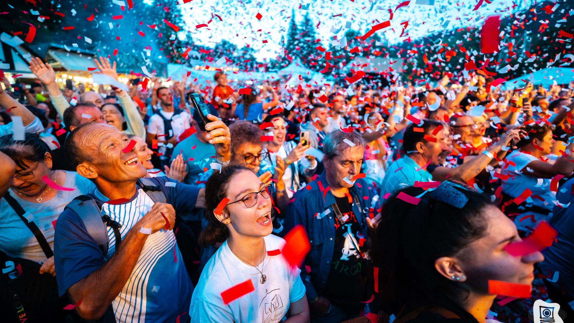 People enjoying a concert at the 2023 Tusványos Festival.