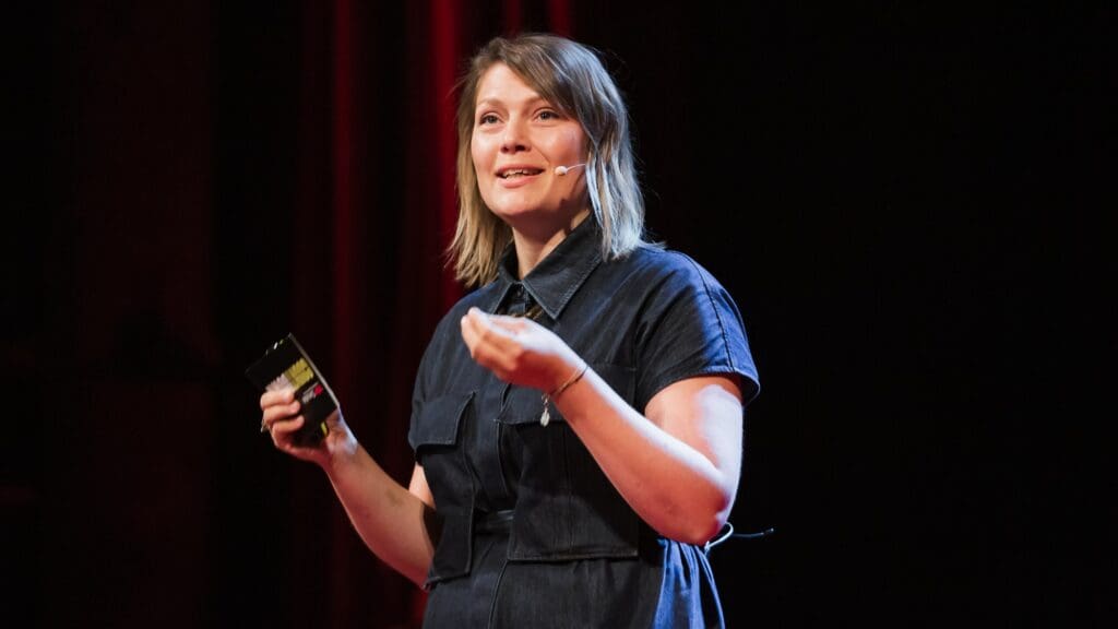 Júlia Dalmadi at the 2021 TedxDanubia Countdown.