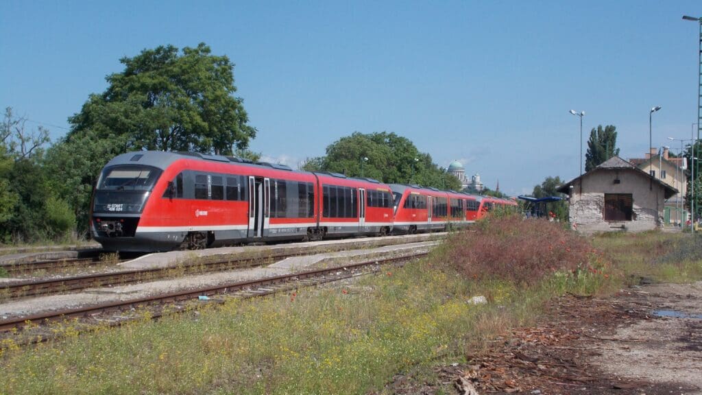 An ABpmot 426 (Desiro) train at the Esztergom railway station.