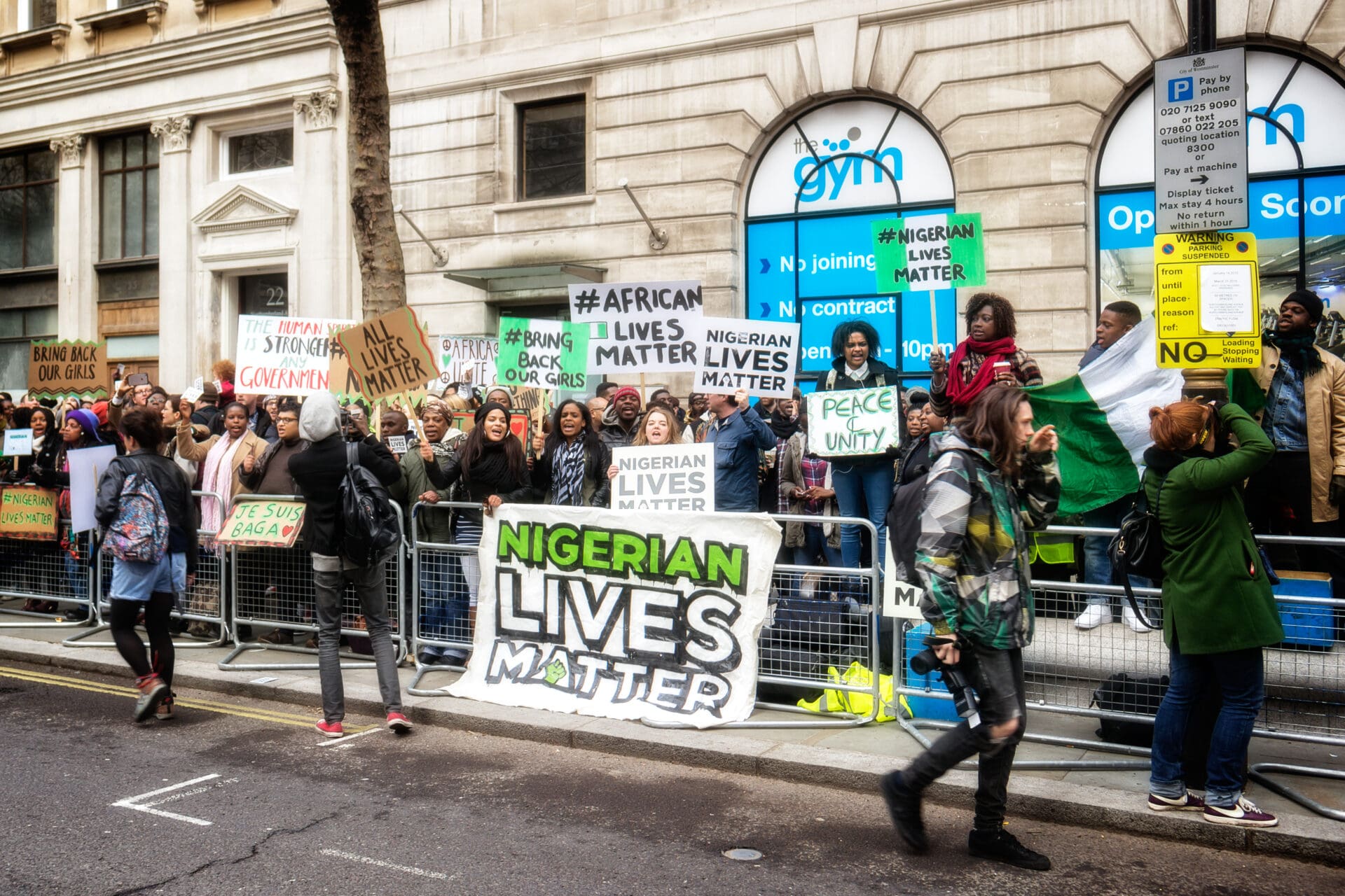 An anti-Boko Haram demonstration in London in 2015.