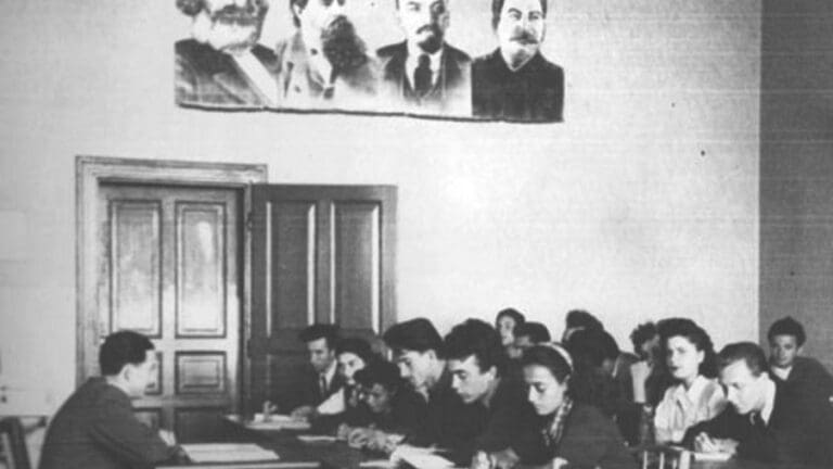 A dialectic materialism class at the Victor Babeş (today Babeş-Bolyai) University in Cluj-Napoca (Kolozsvár) in 1951.