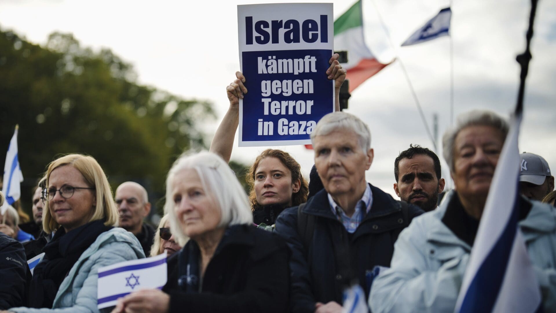 Participants of a pro-Israel rally in Berlin, Germany on 22 October 2023.