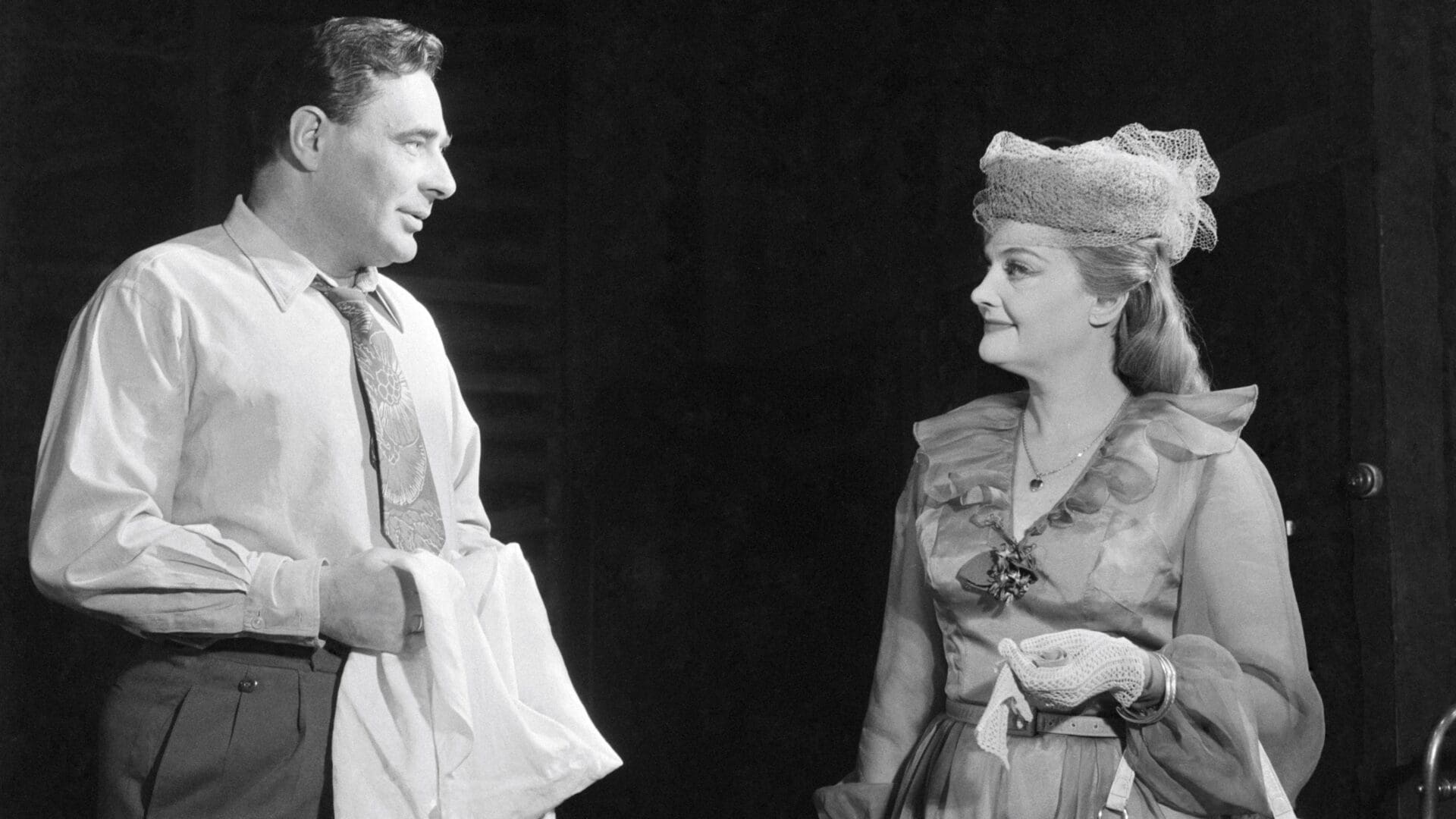 Tibor Bodor as Mitch and Klári Tolnay as Blanche in a scene of Tennessee Williams’ A Streetcar Named Desire in 1962 at the Madách Theatre in Budapest.