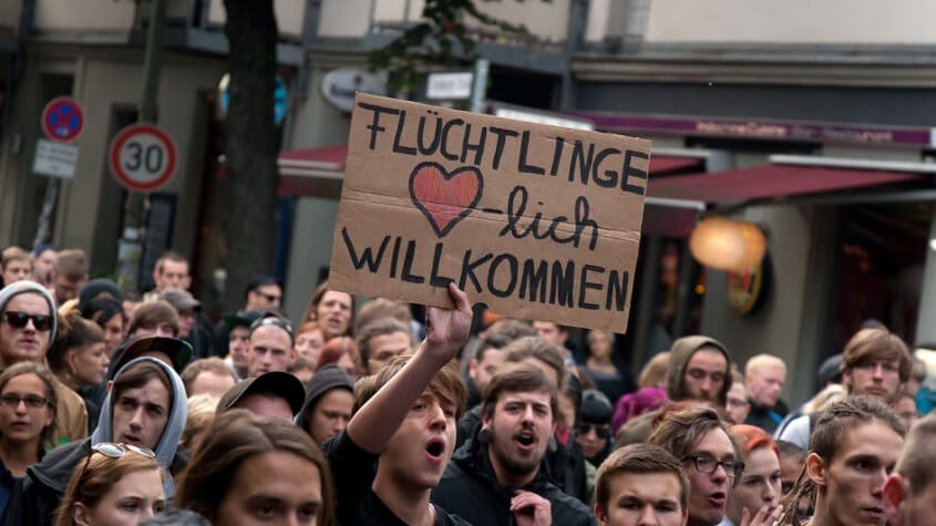 A pro-immigration rally in Berlin in 2014.
