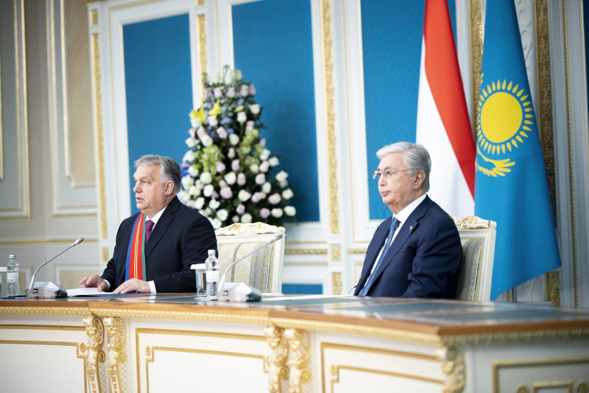 Viktor Orbán and President of the Republic of Kazakhstan Kassym-Jomart Tokayev on 2 November 2023 in Astana.