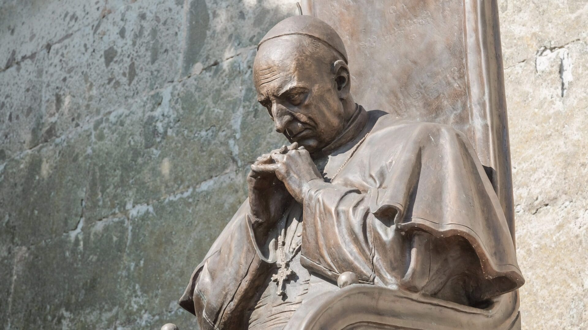 The statue of Cardinal József Mindszenty in Esztergom.