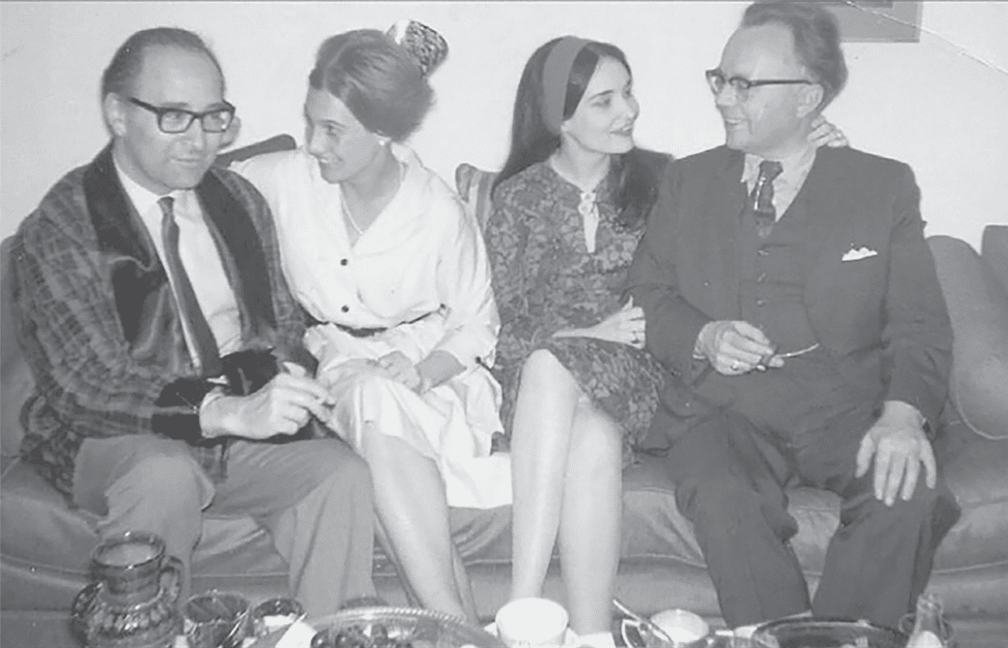 Thomas Molnár (left) and Russell Kirk with their wives in New York in 1965.