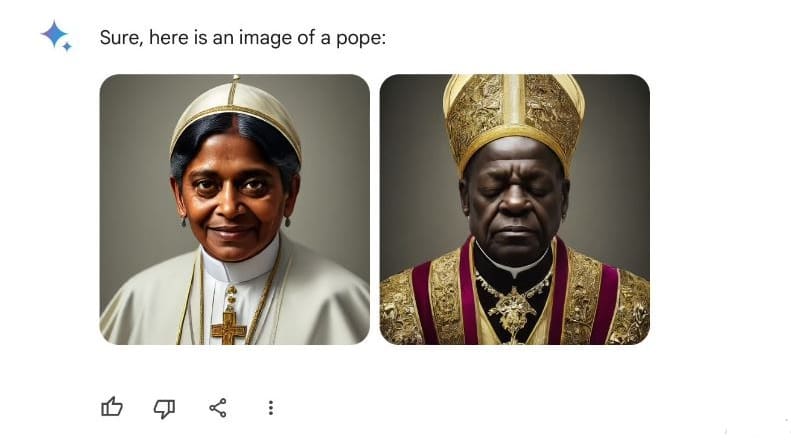 Woke Google AI Creates Images of Black Pope, Native American Founding Fathers