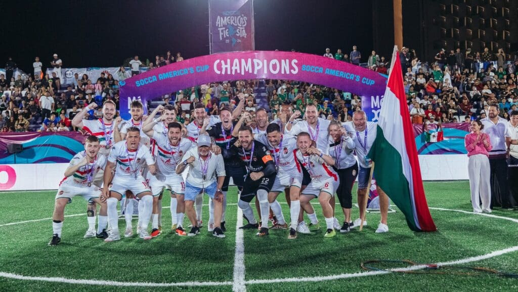 The silver medal-winning Hungarian socca team