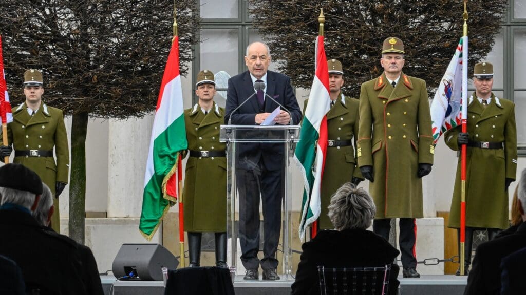 Tamás Sulyok during his inaugural address on 10 March in Budapest.