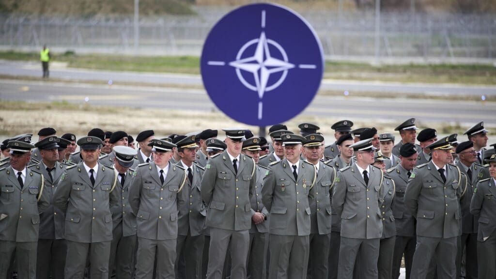 The inauguration ceremony of NATO’s first tactical operations air base in the West Balkans in Kuçova, 85 km south of Tirana in Albania on 4 March 2024