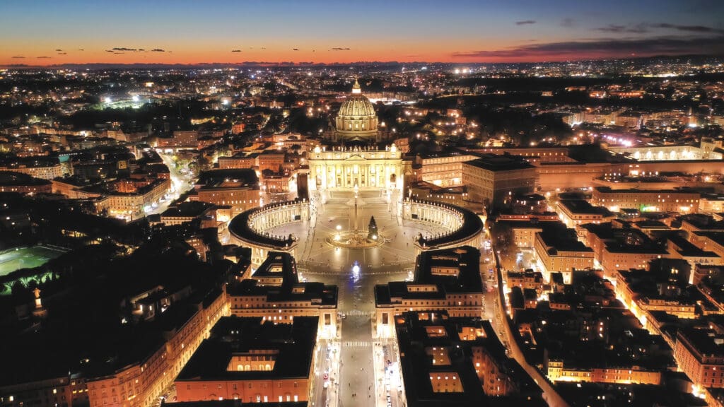 View of Saint Peter’s Basilica and Vatican City, Rome, Italy