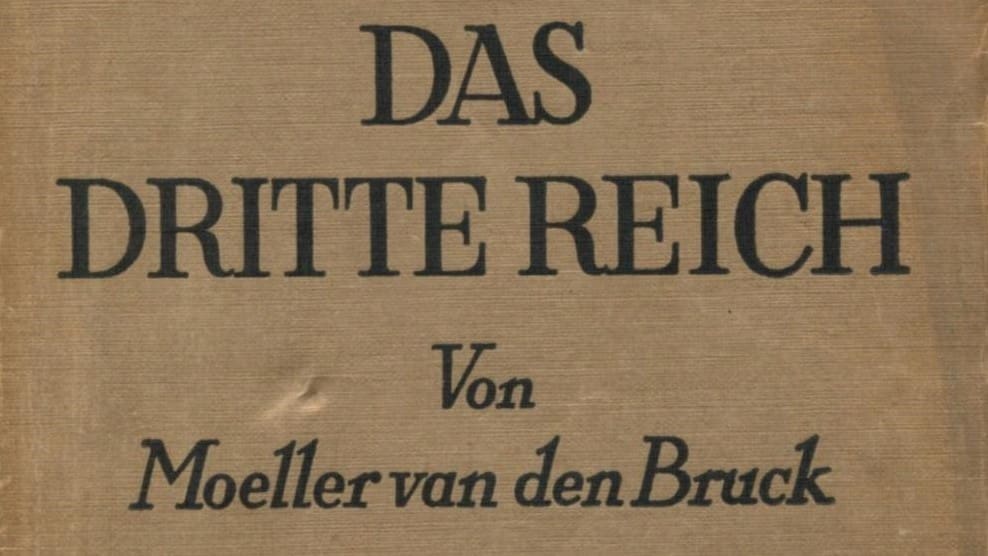 Excerpt of the cover of the book Germany’s Third Empire written by Moeller van den Bruck (1923)