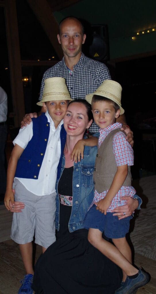 Denisa Bott-Varga with her husband and two sons in a dance camp PHOTO: courtesy of Denisa Bott-Varg