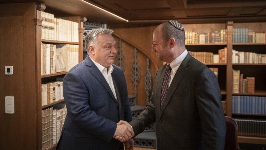 Viktor Orbán and Amiad Cohen at the Carmelite Monastery on 19 January 2023.