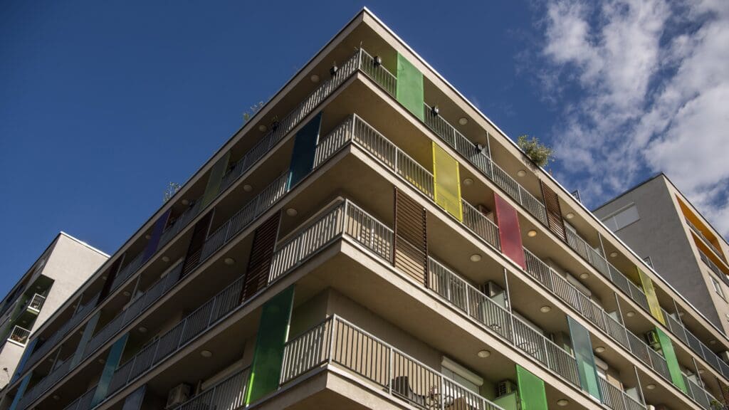 A building in a residential park in the 9th district of Budapest on 12 September 2022.