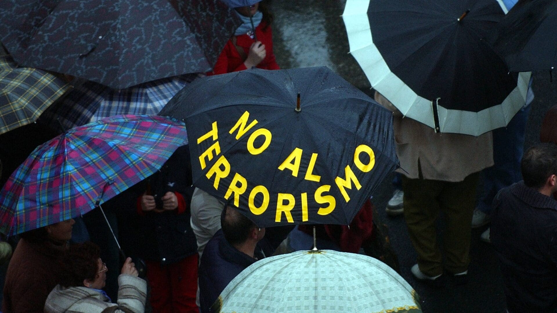 Solidarity demonstration in Seville following the Madrid train bombings which left 199 dead and over 1,400 injured on 12 March 2004.