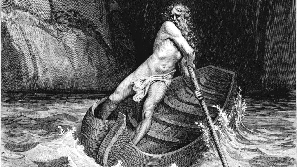 Gustave Doré, Arrival of Charon (1857). Illustration to the Divine Comedy by Dante Alighieri. Private Collection