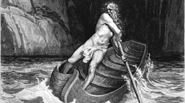 Gustave Doré, Arrival of Charon (1857). Illustration to the Divine Comedy by Dante Alighieri. Private Collection