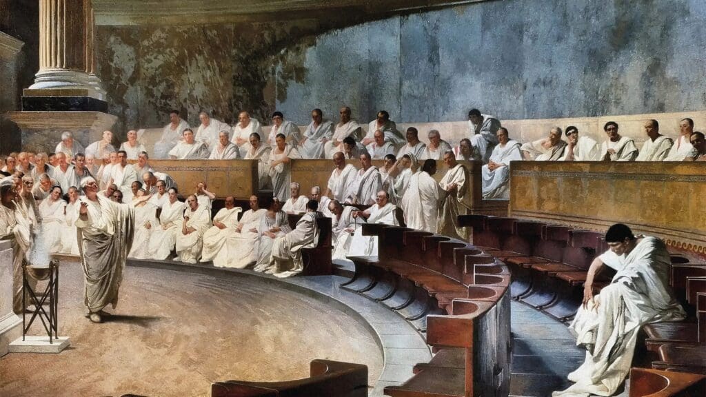 Cesare Maccari, Cicero Denounces Catiline (1889). Palazzo Madama, Rome, Italy