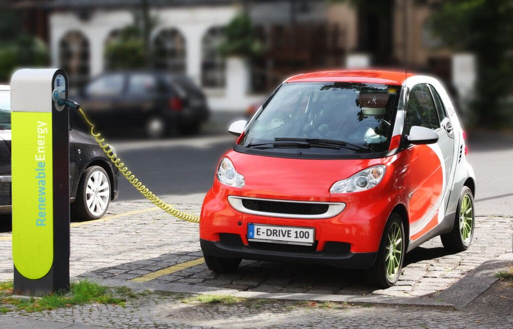 Electric car charging in Berlin, Germany (illustration)