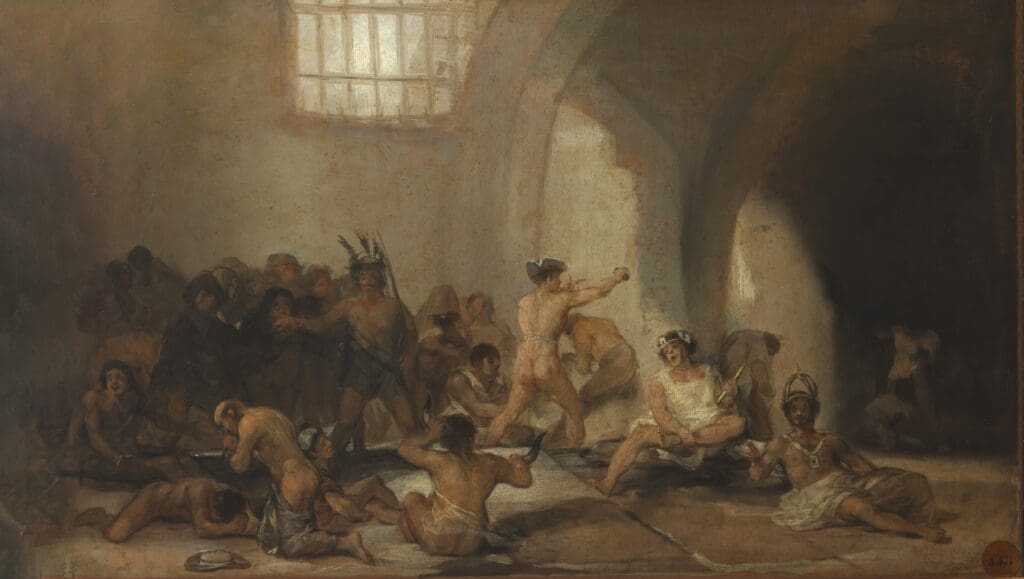Francisco Goya, The Madhouse (1808–1812). Real Academia de Bellas Artes de San Fernando, Madrid, Spain