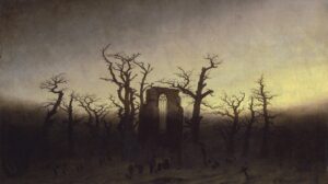 Caspar David Friedrich, The Abbey in the Oakwood (1809–1810). Alte Nationalgalerie, Berlin, Germany