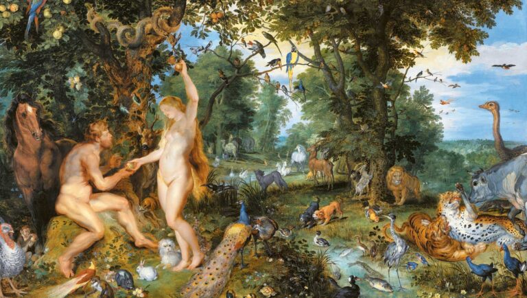 Peter Paul Rubens and Jan Brueghel the Elder, The Garden of Eden with the Fall of Man (1615). Mauritshuis, The Hague, The Netherlands