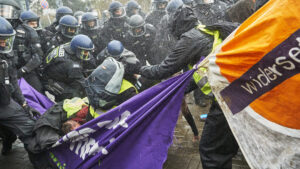 Antifa Rioters Assault Police in Germany at Protest Against AfD Youth Organization