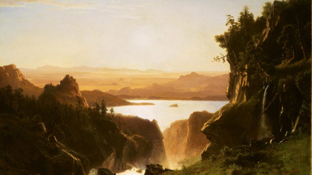 Albert Bierstadt, Island Lake, Wind River Range, Wyoming (1861). Whitney Western Art Museum, Cody, Wyoming, USA
