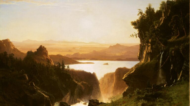 Albert Bierstadt, Island Lake, Wind River Range, Wyoming (1861). Whitney Western Art Museum, Cody, Wyoming, USA