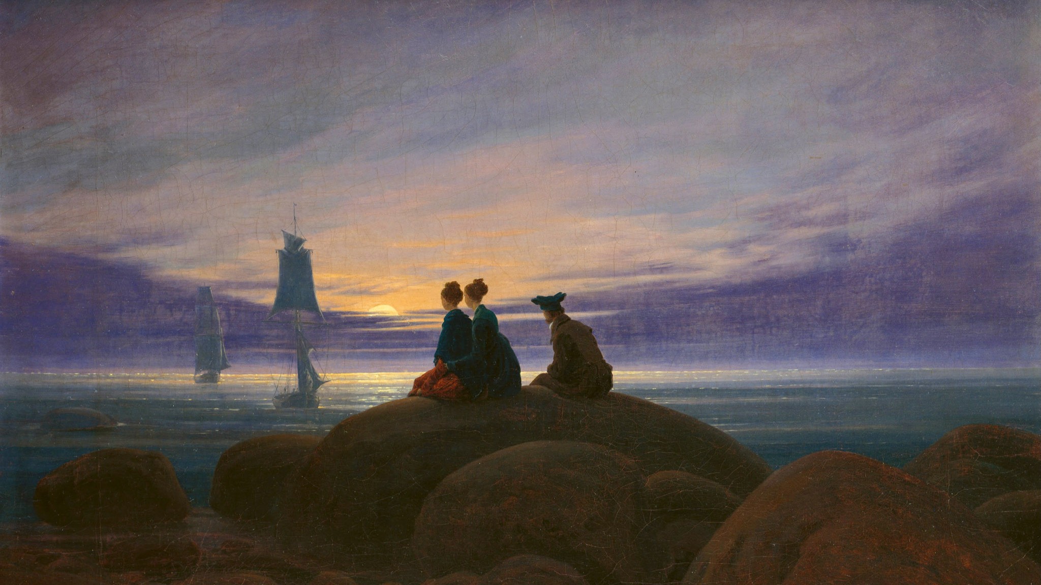 Caspar David Friedrich, Moonrise over the Sea (1822). Alte Nationalgalerie, Berlin, Germany