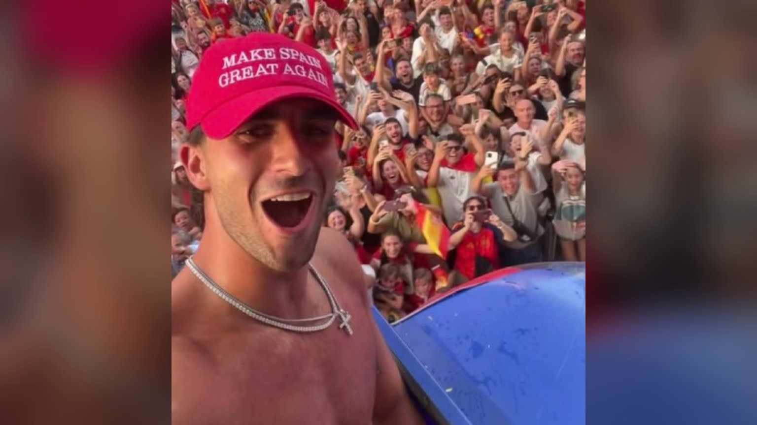 Ferran Torres Celebrates World Cup Title in ‘Make Spain Great Again’ Hat