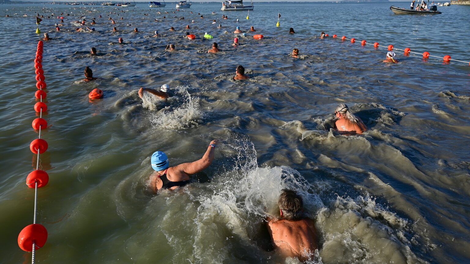 Winner of Lake Balaton Cross Swim Finishes Race in Under an Hour